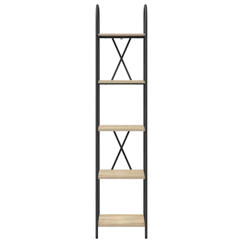 vidaXL Bookshelf 5-Tier 40 x 30 x 183 cm Engineered wood Sonoma Oak 5