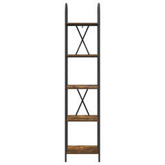 vidaXL Bookshelf 5-Tier 40 x 30 x 183 cm Engineered wood Smoked Oak 5