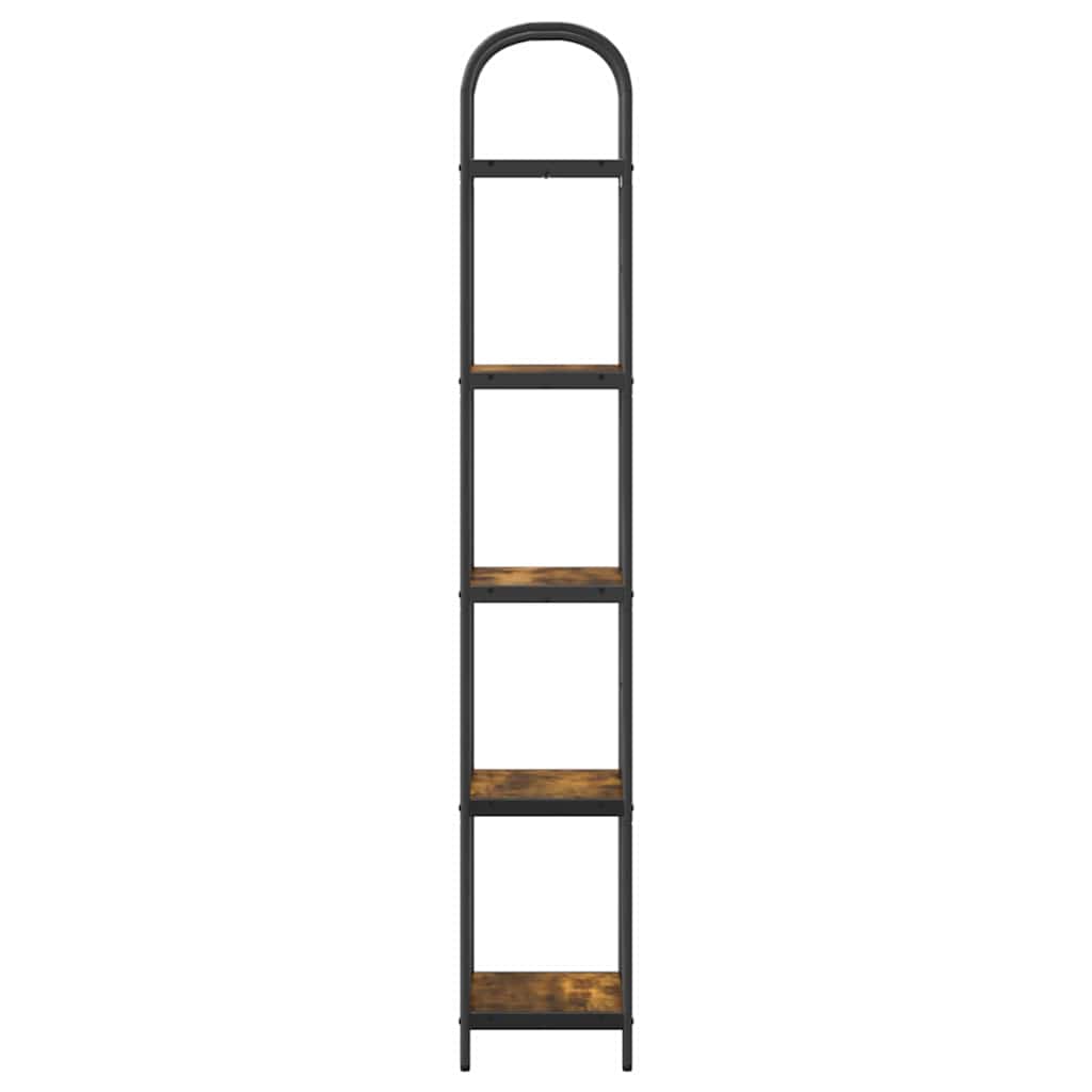 vidaXL Bookshelf 5-Tier 40 x 30 x 183 cm Engineered wood Smoked Oak 6