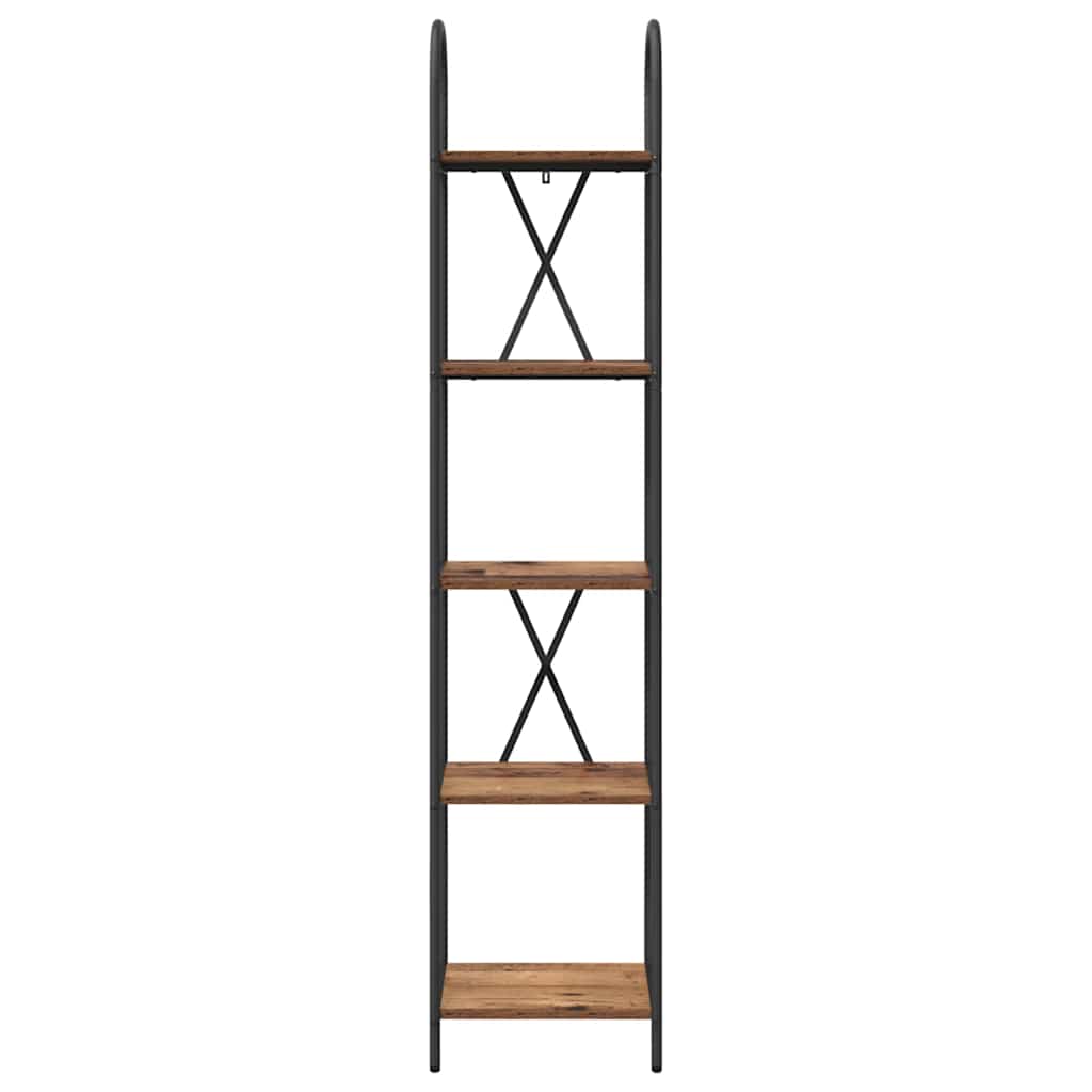 vidaXL Bookshelf 5-Tier 40 x 30 x 183 cm Engineered wood Old Wood 5