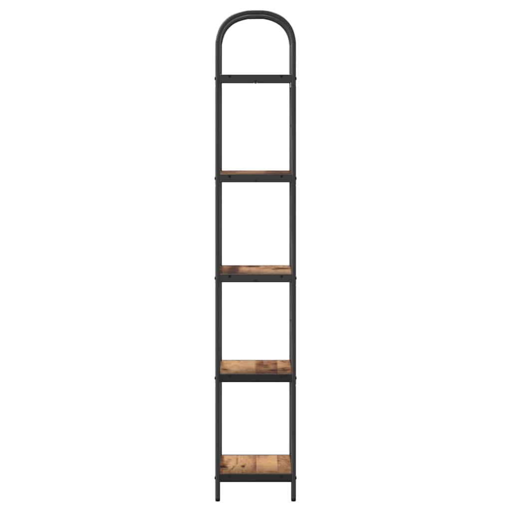 vidaXL Bookshelf 5-Tier 40 x 30 x 183 cm Engineered wood Old Wood 6