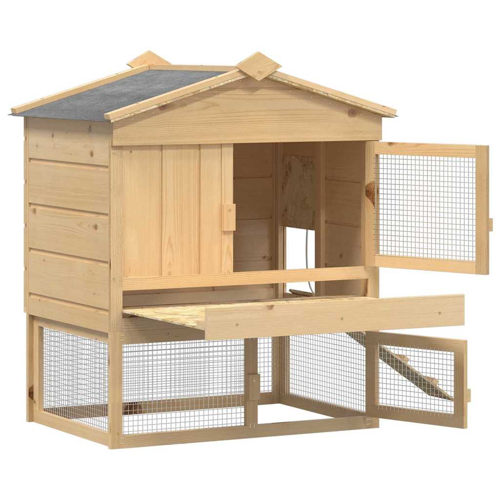 vidaXL Chicken Coop Brown 75 x 60 x 89 cm Solid Pine Wood 4