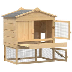 vidaXL Chicken Coop Brown 75 x 60 x 89 cm Solid Pine Wood 4
