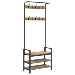 vidaXL Coat Rack Artisan Oak 75 x 34 x 184 cm Engineered wood 2
