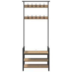 vidaXL Coat Rack Artisan Oak 75 x 34 x 184 cm Engineered wood 5