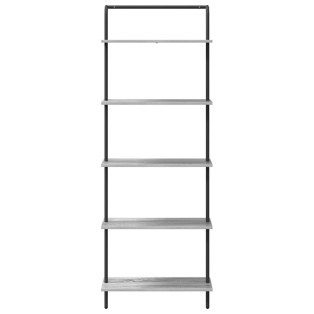 vidaXL Bookshelf 5-Tier 60 x 24 x 168 cm Engineered wood Grey Sonoma 5