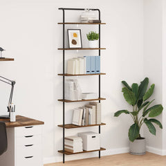 Bookshelf 5-Tier Engineered Wood in Smoked Oak