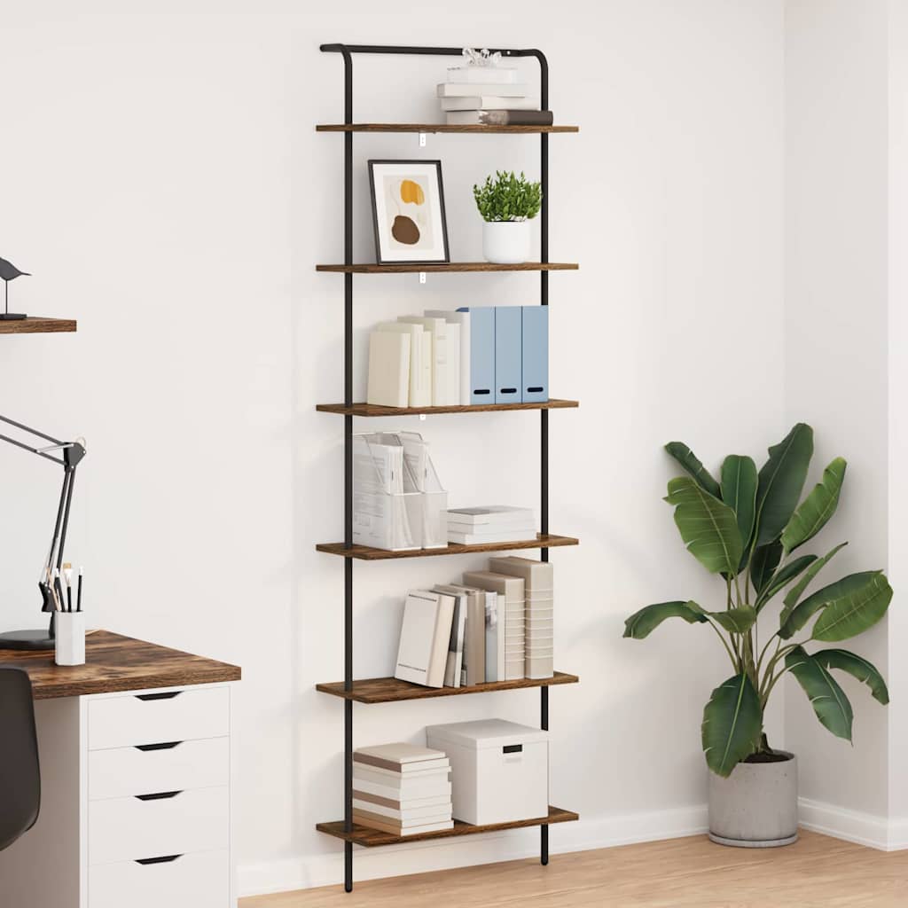 Bookshelf 5-Tier Engineered Wood in Smoked Oak