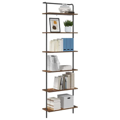 vidaXL Bookshelf 6-Tier 60 x 24 x 203 cm Engineered wood Smoked Oak 3