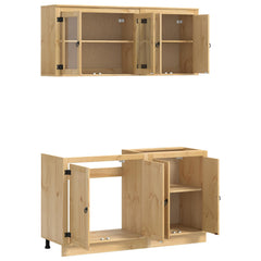 vidaXL Cabinet with Shelf SKI 4 pcs Honey Brown Solid Pine Wood 5
