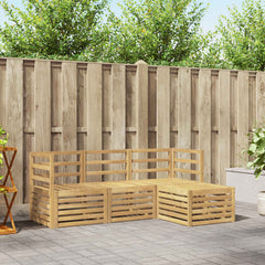 Outdoor Sofa Set 4 pcs 4-Seaters Solid Acacia Wood White Horizontal slats