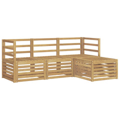 Outdoor Sofa Set 4 pcs 4-Seaters Solid Acacia Wood White Horizontal slats