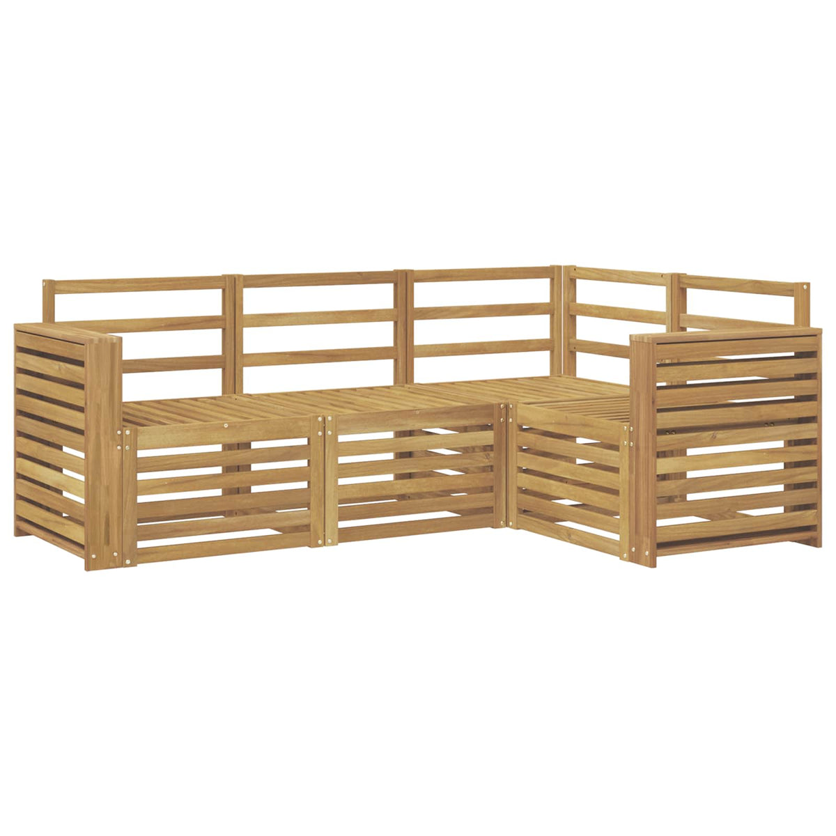 vidaXL Sofa Sets 4 pcs White 191 x 132.5 x 73 cm Solid Acacia Wood 2