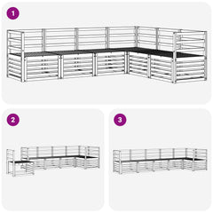 vidaXL Outdoor Sofa Set 6 pcs White 304 x 126.5 x 73 cm 6