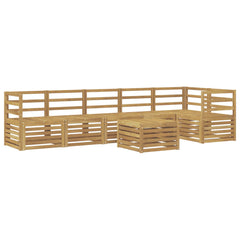 Outdoor Sofa Set 7 pcs 6-Seaters Solid Acacia Wood White Horizontal slats
