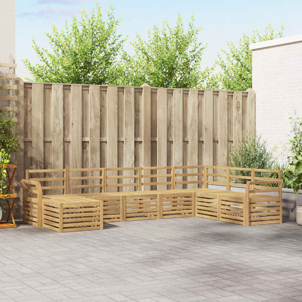 vidaXL Outdoor Sofa Set 8 pcs White 308 x 190 x 73 cm 1