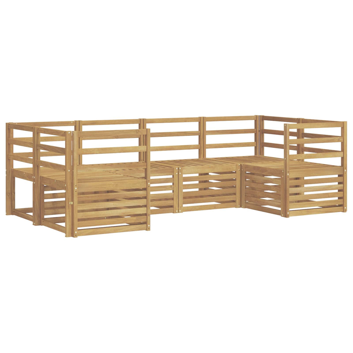vidaXL Outdoor Sofa Set 6 pcs White 245 x 126.5 x 73 cm 2