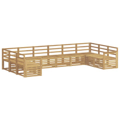 Outdoor Sofa Set 10 pcs 10-Seaters Solid Acacia Wood
