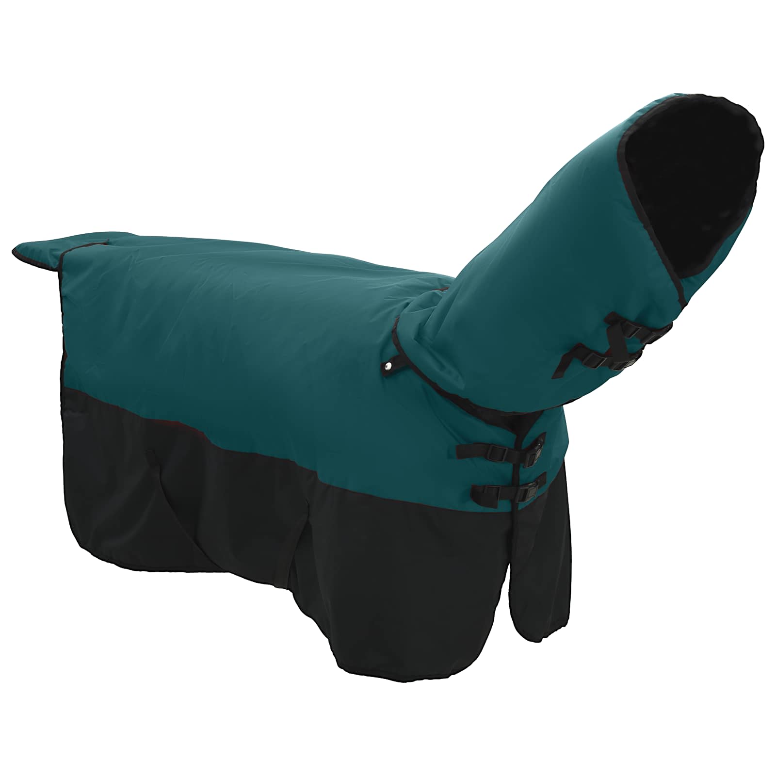 vidaXL Horse Blanket Dark Green and Black 75 cm Polyester 3