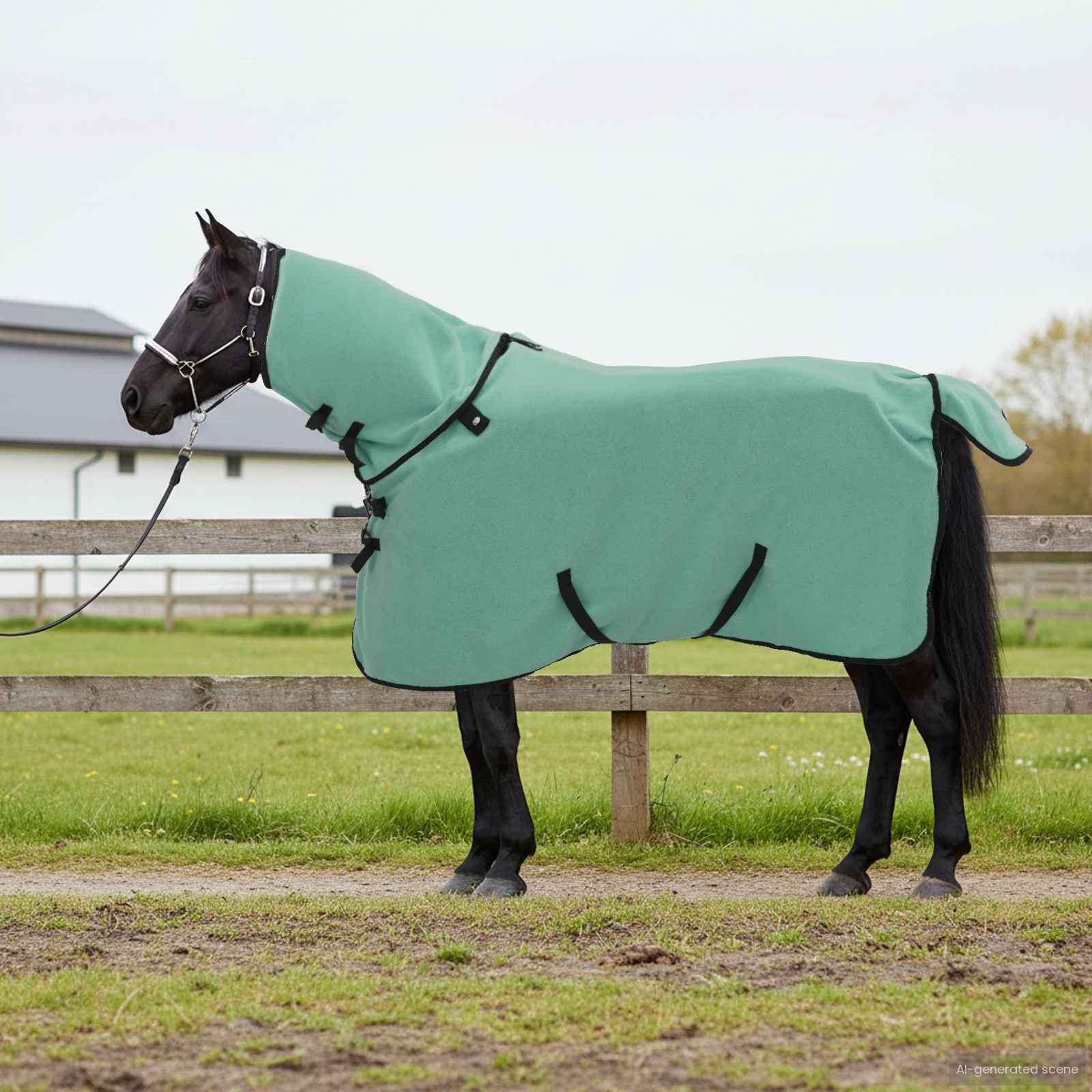 vidaXL Horse Blanket Special Green 105 cm Polyester Fleece 1