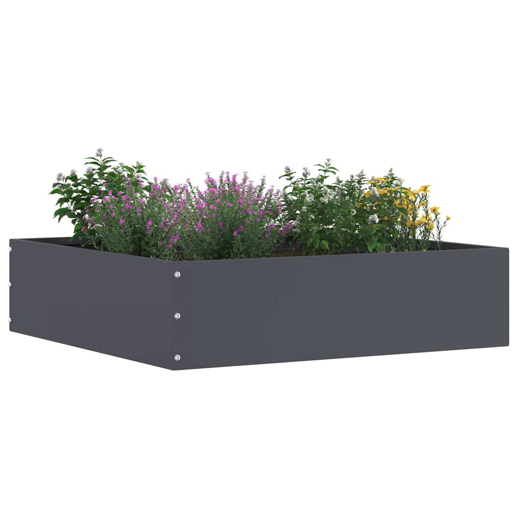 vidaXL Lawn Edging 6 pcs 50 x 50 x 13 cm Steel Anthracite 2