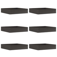 vidaXL Lawn Edging 6 pcs 60 x 60 x 13 cm Steel Black 2