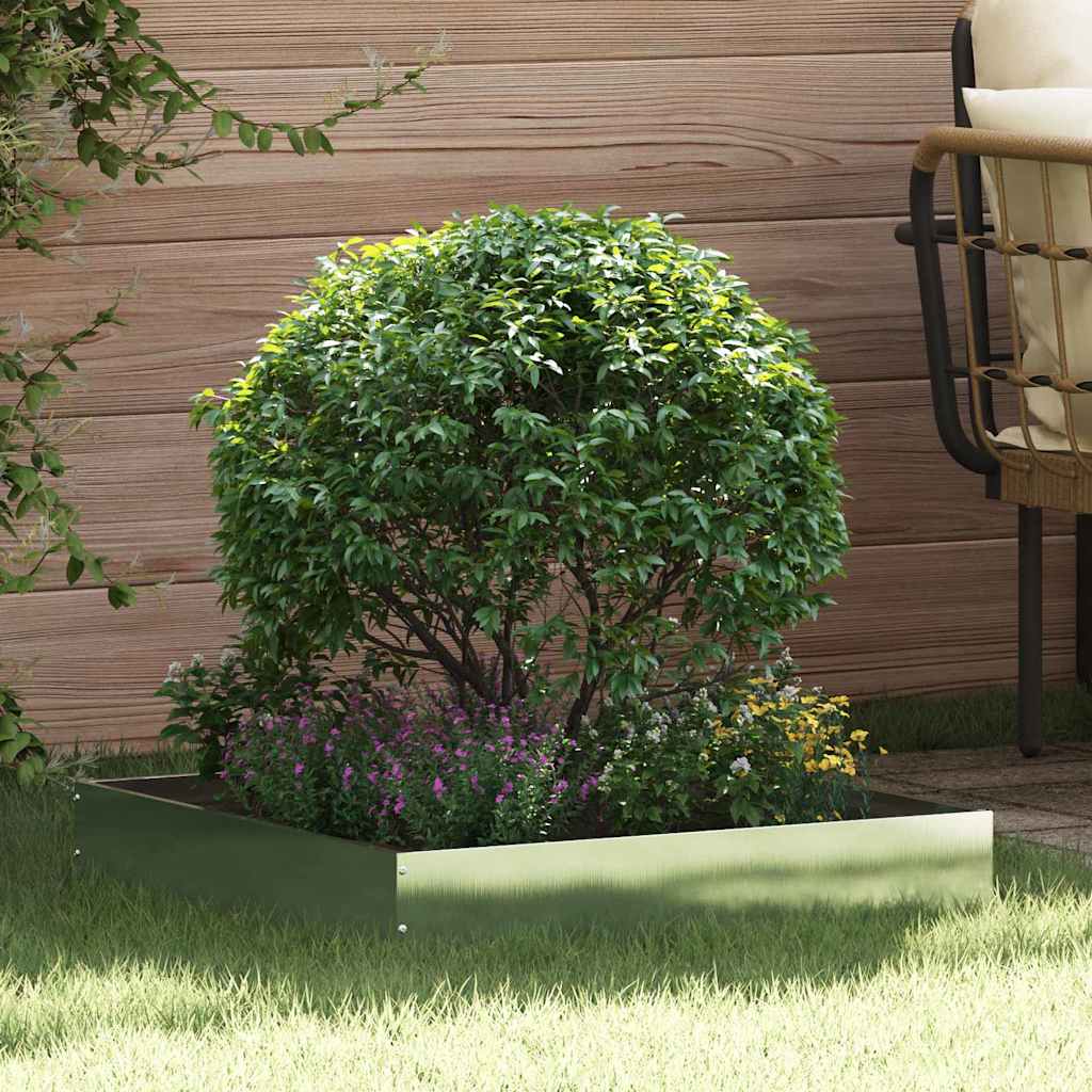 vidaXL Lawn Edging 60 x 60 x 13 cm Stainless Steel Silver 1