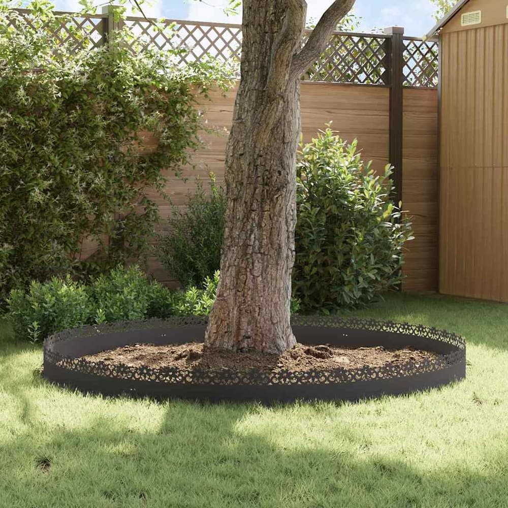 Lawn Edgings Steel Flower Black