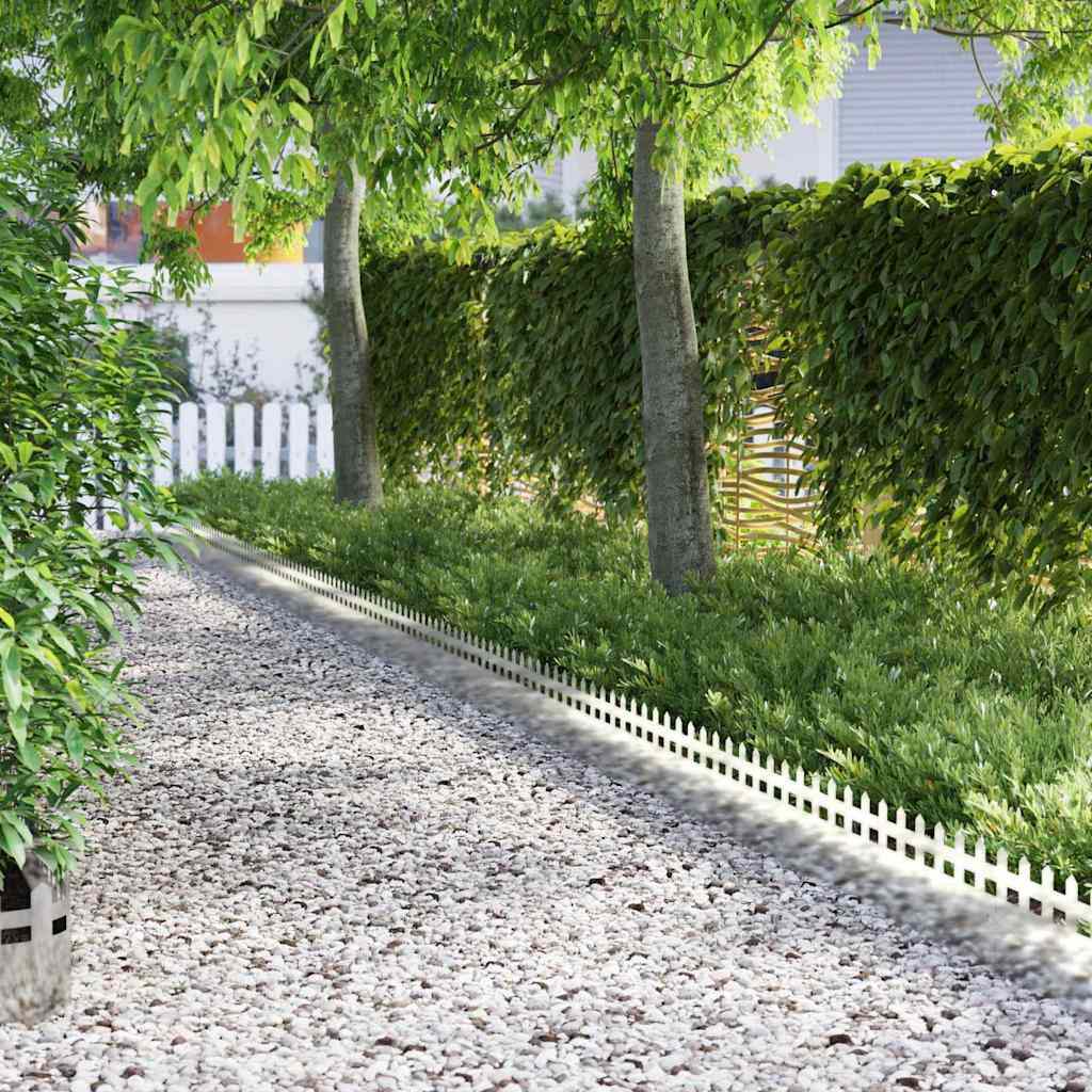 vidaXL Lawn Edgings 10 pcs 103 x 0.05 x 22 cm Galvanised Steel Silver 1
