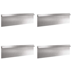 vidaXL Snail Fence 4 pcs 100 x 3.5 x 25 cm Stainless Steel Silver 2