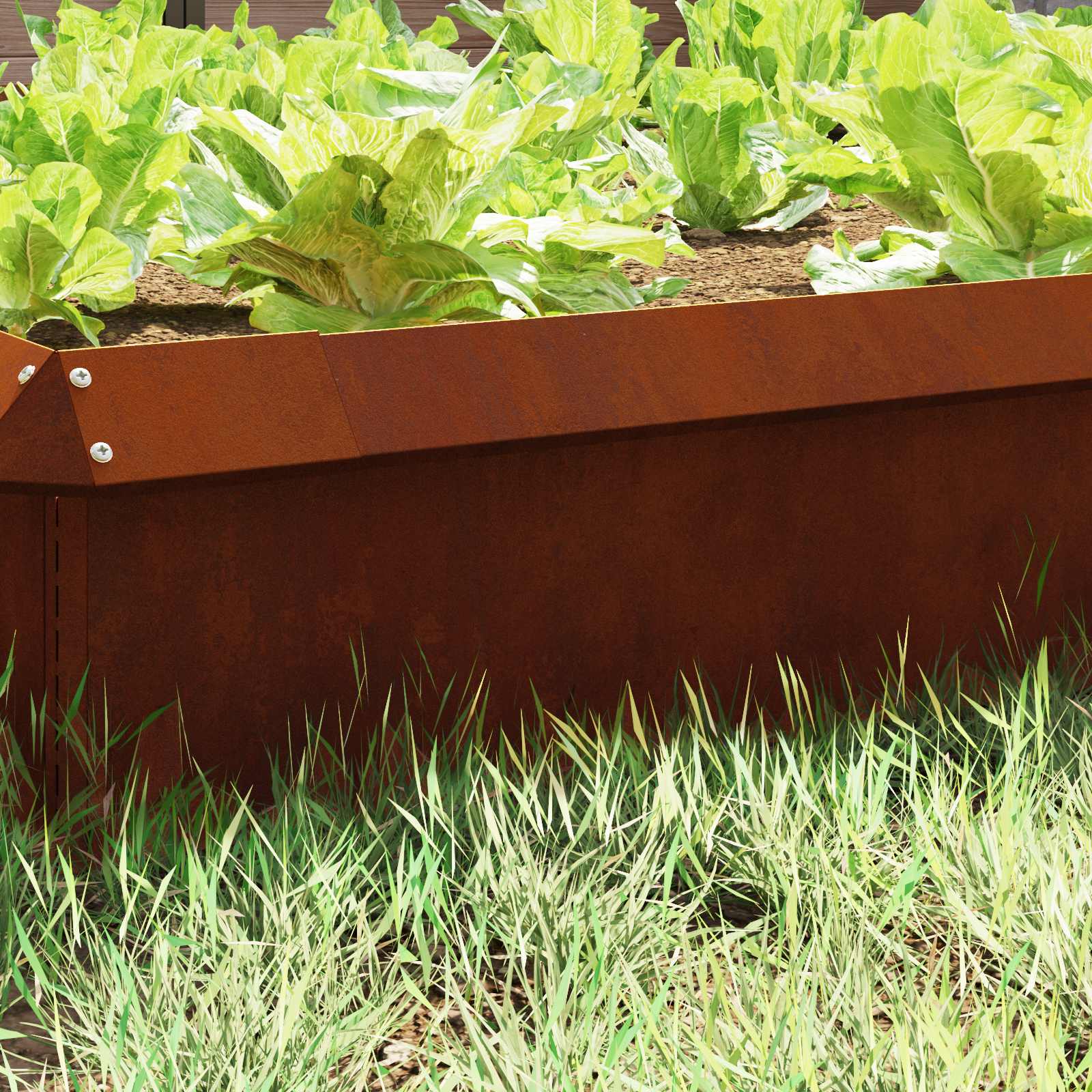 vidaXL Snail Fence 4 pcs 100 x 3.5 x 25 cm Weathering Steel Rusty 3