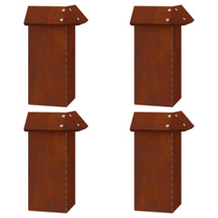 vidaXL Snail Fences 8 pcs 100 x 3.5 x 25 cm Weathering Steel Rusty 4