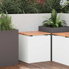 Garden Bench Steel 40 x 40 x 43 cm White