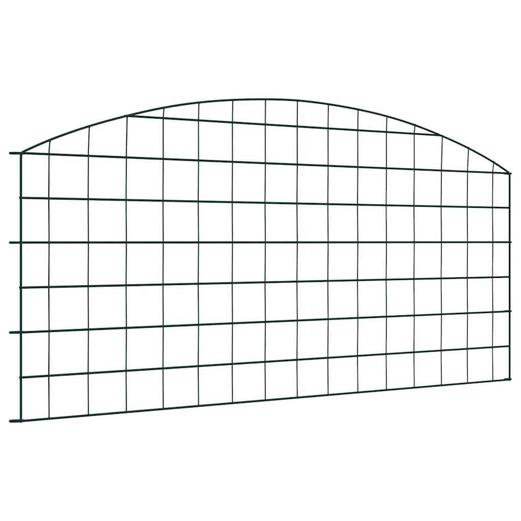 vidaXL Pond Fence Set 5 pcs 100 x 50 cm Steel Green 1