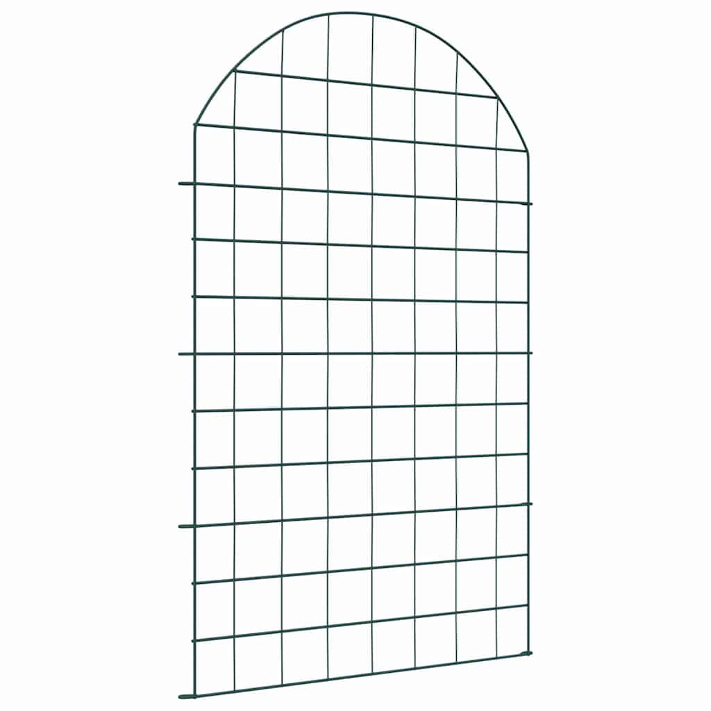 vidaXL Pond Fence Set 8 pcs Steel Green