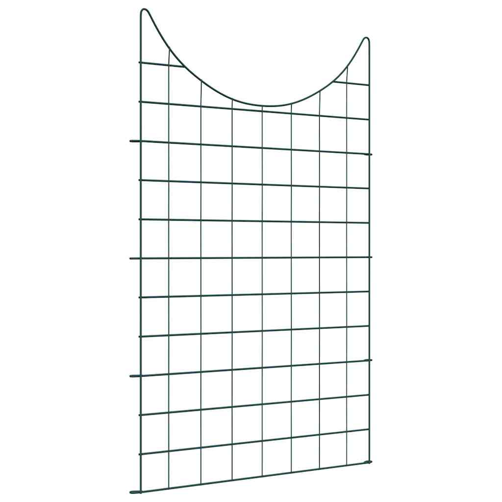 vidaXL Pond Fence Set 8 pcs Steel Green