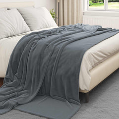 vidaXL Throw Blanket Dark Grey 220 x 240 cm 1.37 kg Fleece 3