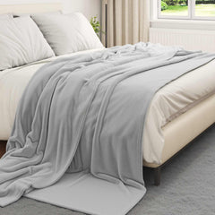 vidaXL Throw Blanket Grey 220 x 240 cm 1.37 kg Fleece 3