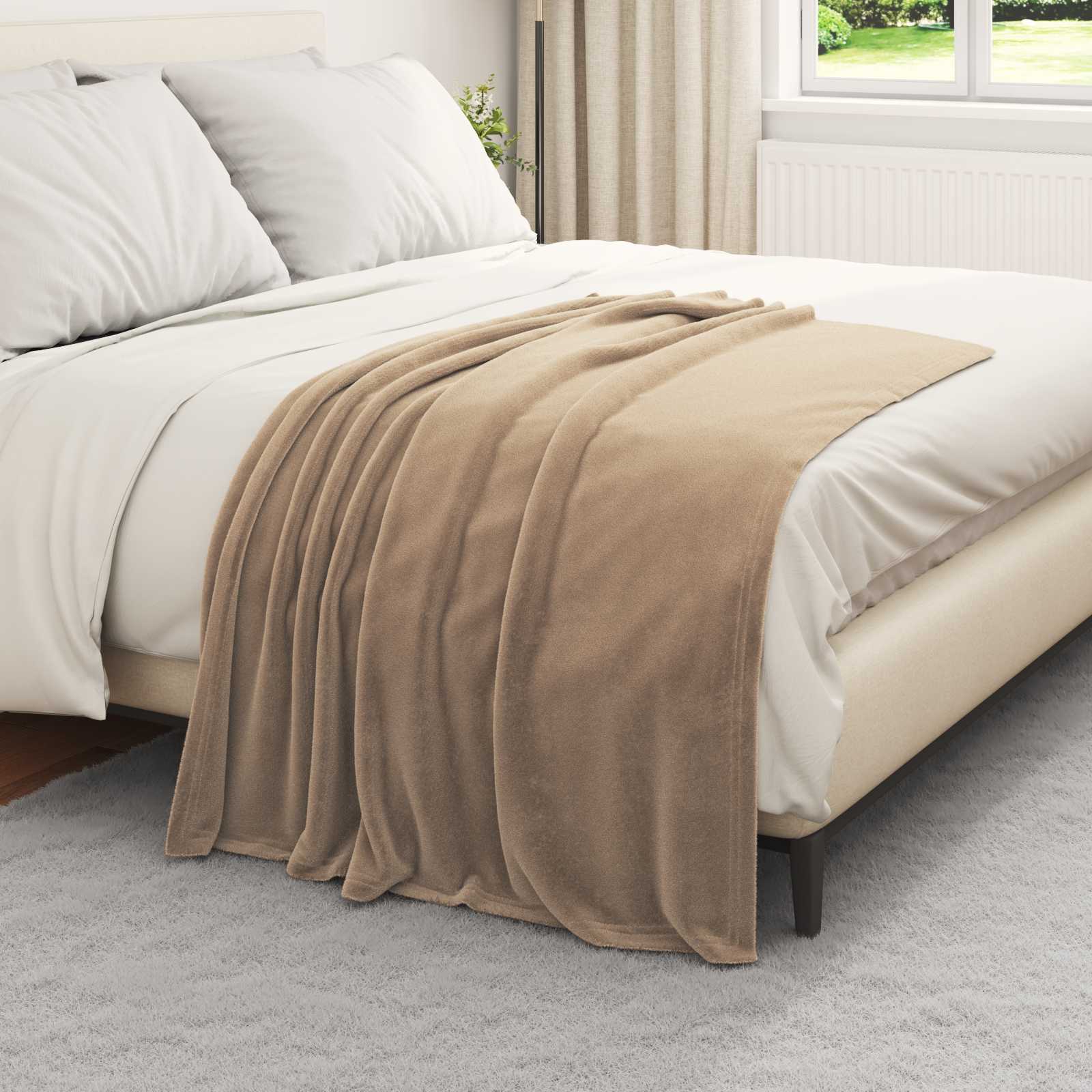 vidaXL Throw Blankets 6 pcs Camel 130 x 150 cm 3.04 kg Fleece 3