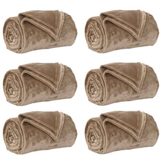 vidaXL Throw Blankets 6 pcs Camel 130 x 150 cm 3.04 kg Fleece 2
