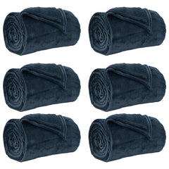 vidaXL Throw Blankets 6 pcs Navy Blue 130 x 150 cm 3.04 kg Fleece 2