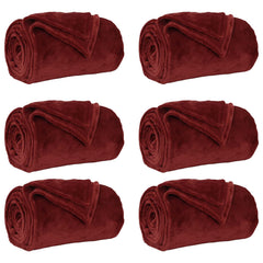 vidaXL Throw Blankets 6 pcs Bordeaux Red 130 x 150 cm 3.04 kg Fleece 2