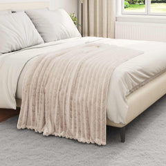 vidaXL Throw Blanket Beige 150 x 130 cm 0.45 kg Fleece 3