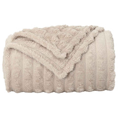 vidaXL Throw Blanket Beige 150 x 130 cm 0.45 kg Fleece 4