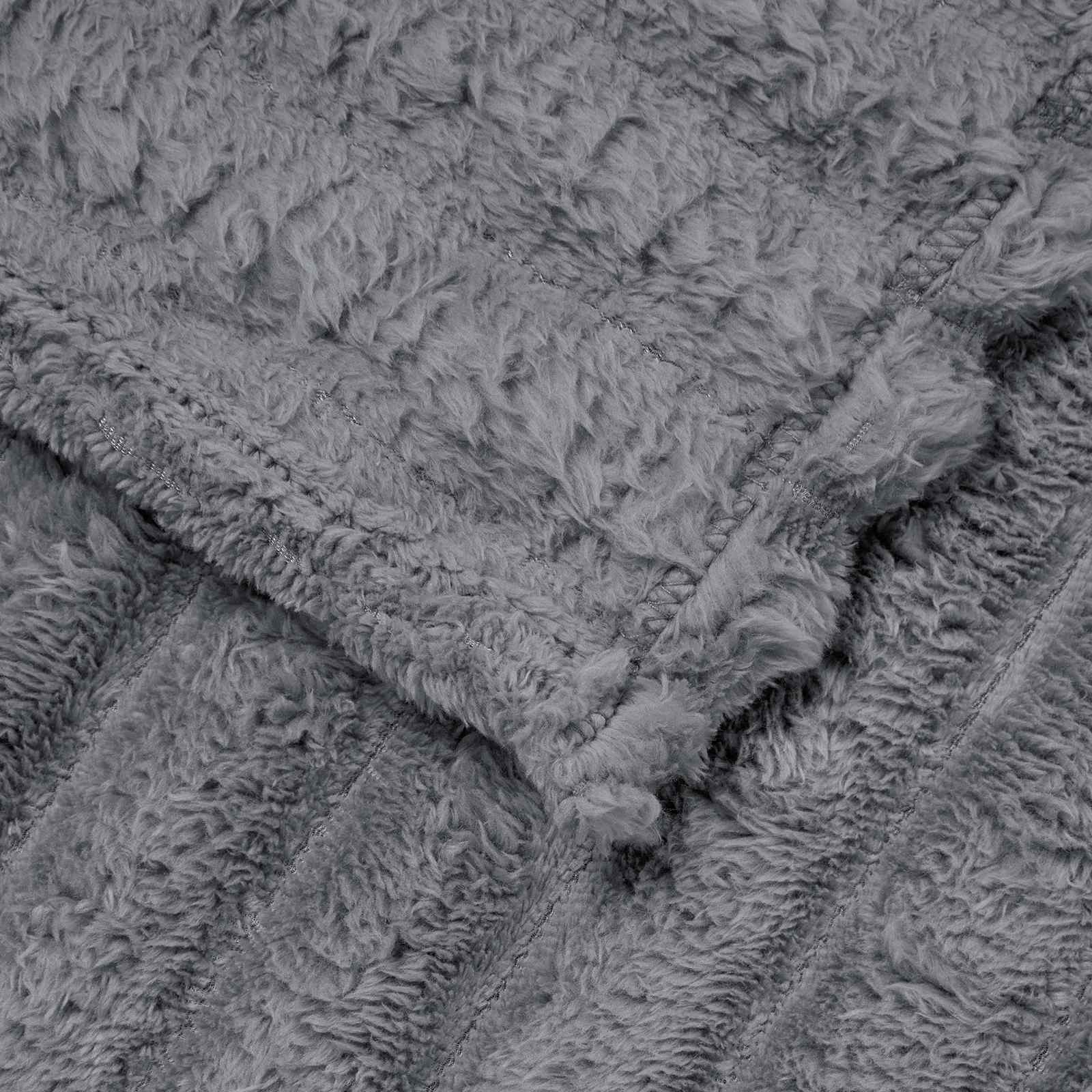 vidaXL Throw Blanket Dark Grey 240 x 220 cm 1.36 kg Fleece 5