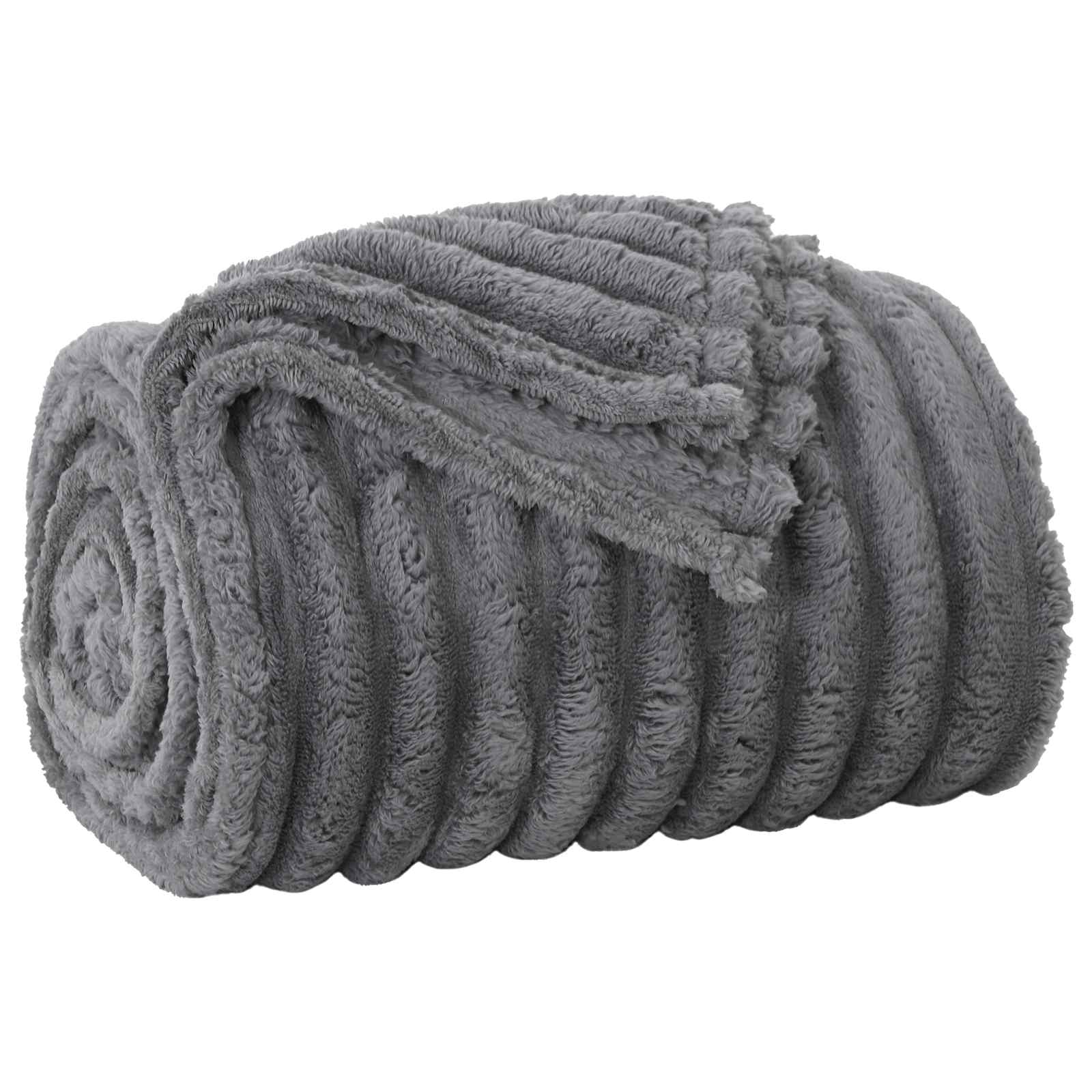 vidaXL Throw Blanket Dark Grey 240 x 220 cm 1.36 kg Fleece 2