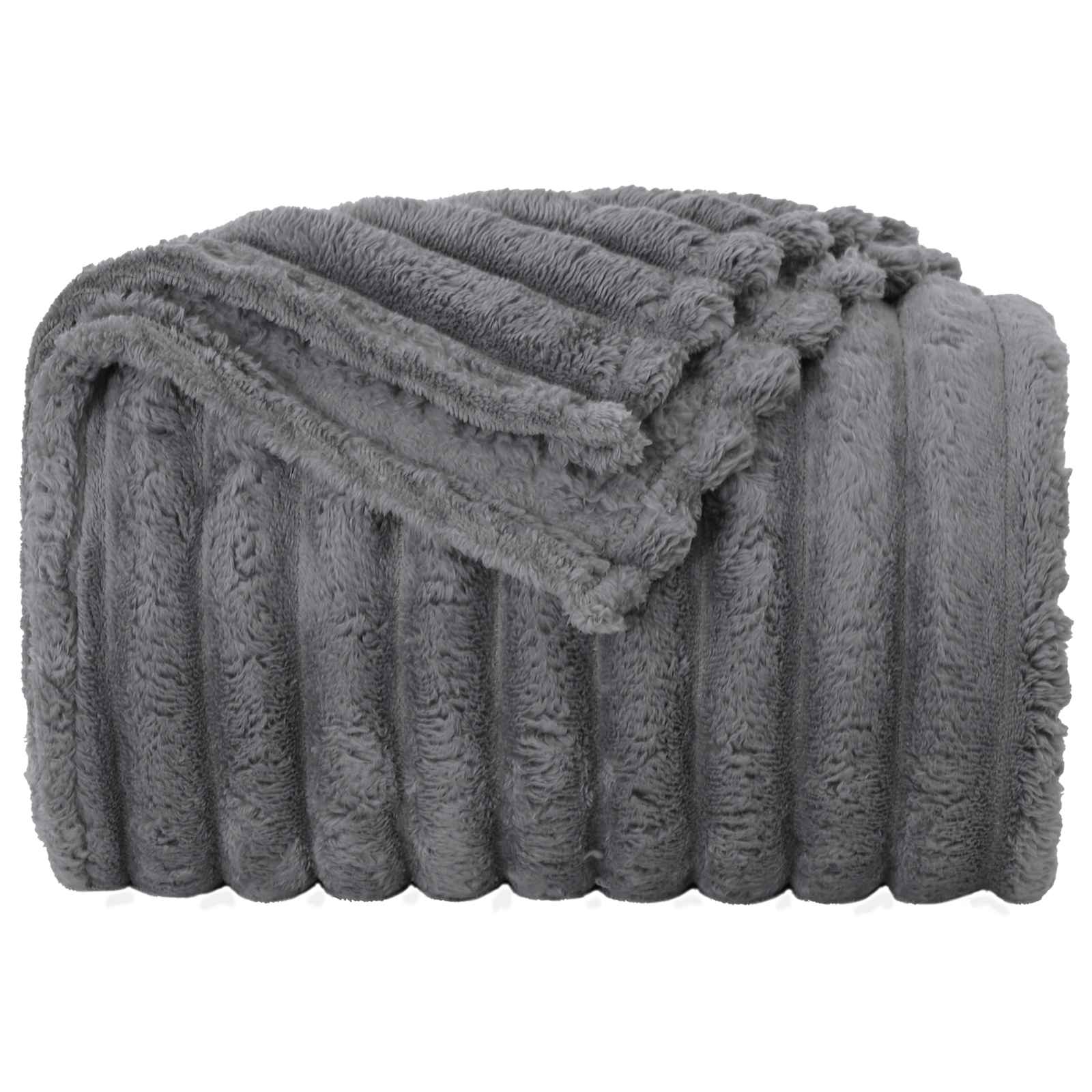vidaXL Throw Blanket Dark Grey 240 x 220 cm 1.36 kg Fleece 4