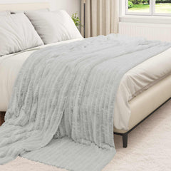 vidaXL Throw Blanket Grey 240 x 220 cm 1.36 kg Fleece 3