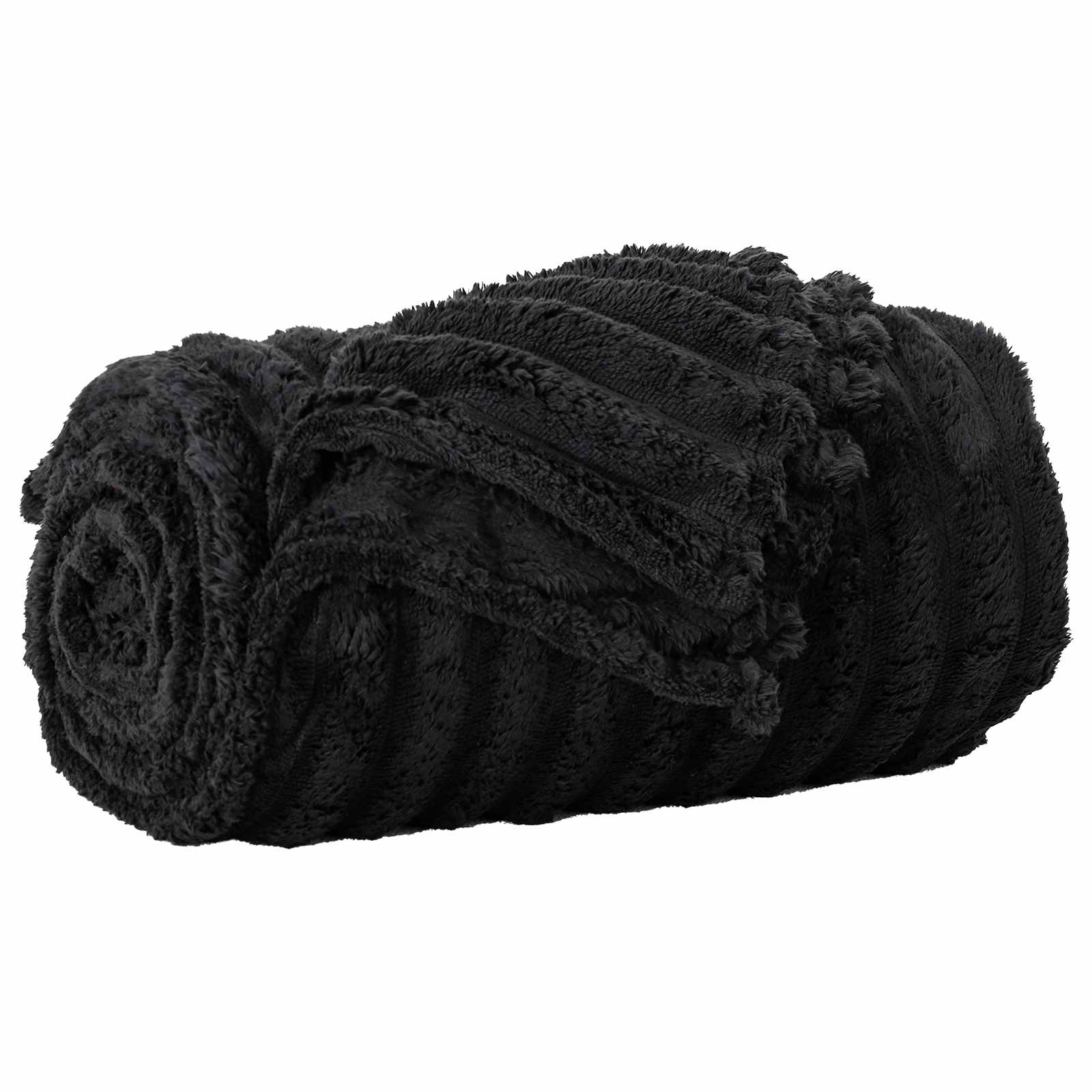 vidaXL Throw Blanket Black 240 x 220 cm 1.36 kg Fleece 2