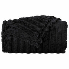 vidaXL Throw Blanket Black 240 x 220 cm 1.36 kg Fleece 4